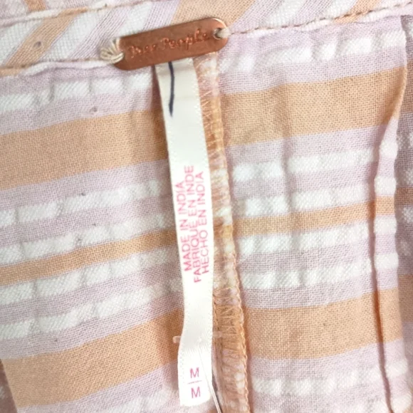 Free People Striped Pink and Tan Hooded Dress - Picture 9 of 9